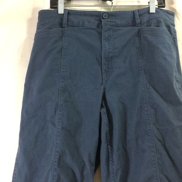 Loft Outlet Womens High Rise Straight Pants Steel Blue Size 14 Cotton Stretch - Picture 3 of 4